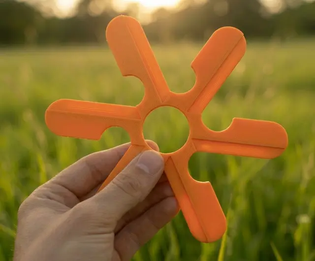 Lightweight Boomerang V2 (6-Winged) – Under 10g, 30+ Min Flight and center hole — modelo 3D