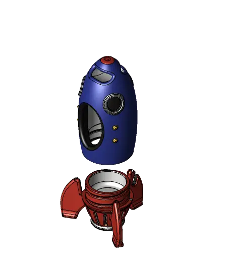 Poo Rocket - Dog Waste Bag Holder — modelo 3D