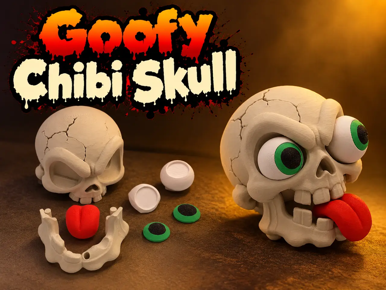 Goofy Chibi Skull — modelo 3D