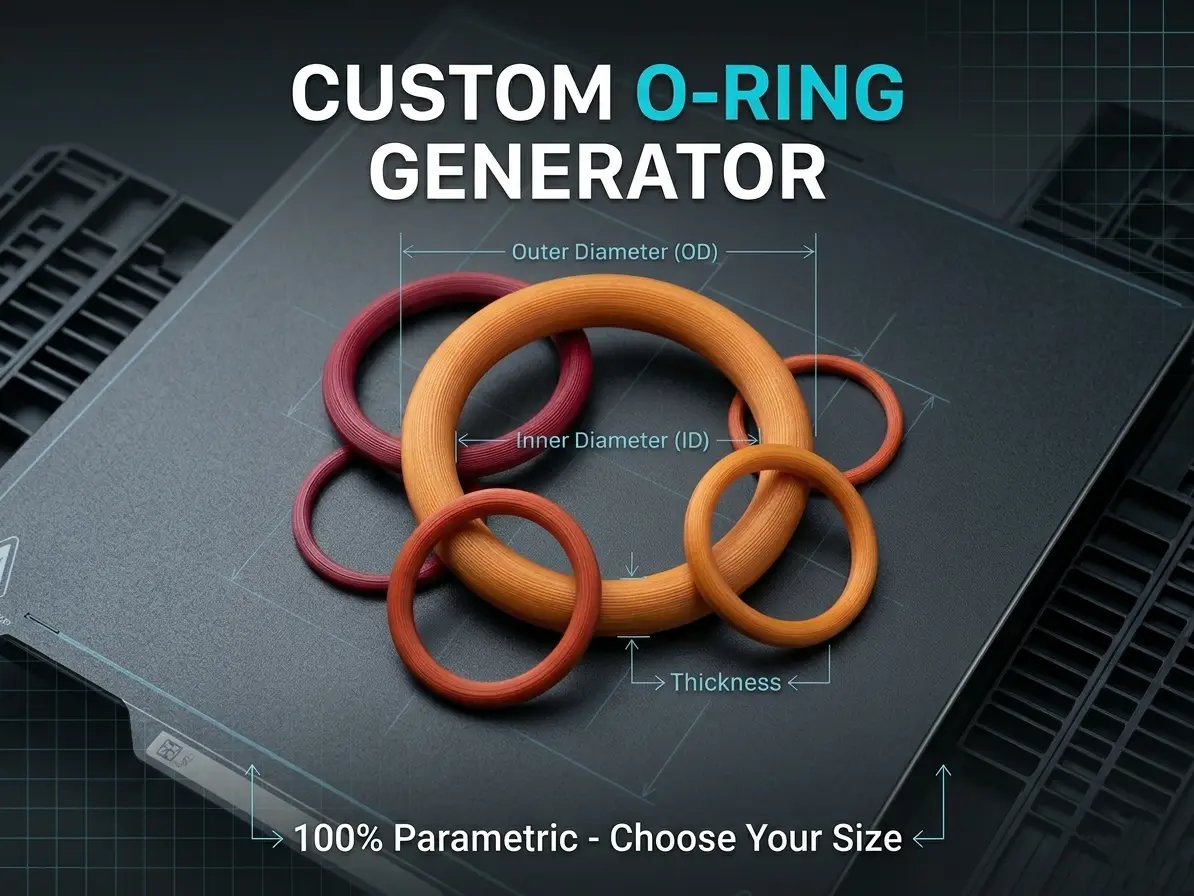 Custom o-ring generator parametric flexible — modelo 3D