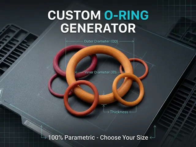 Custom o-ring generator parametric flexible — modelo 3D