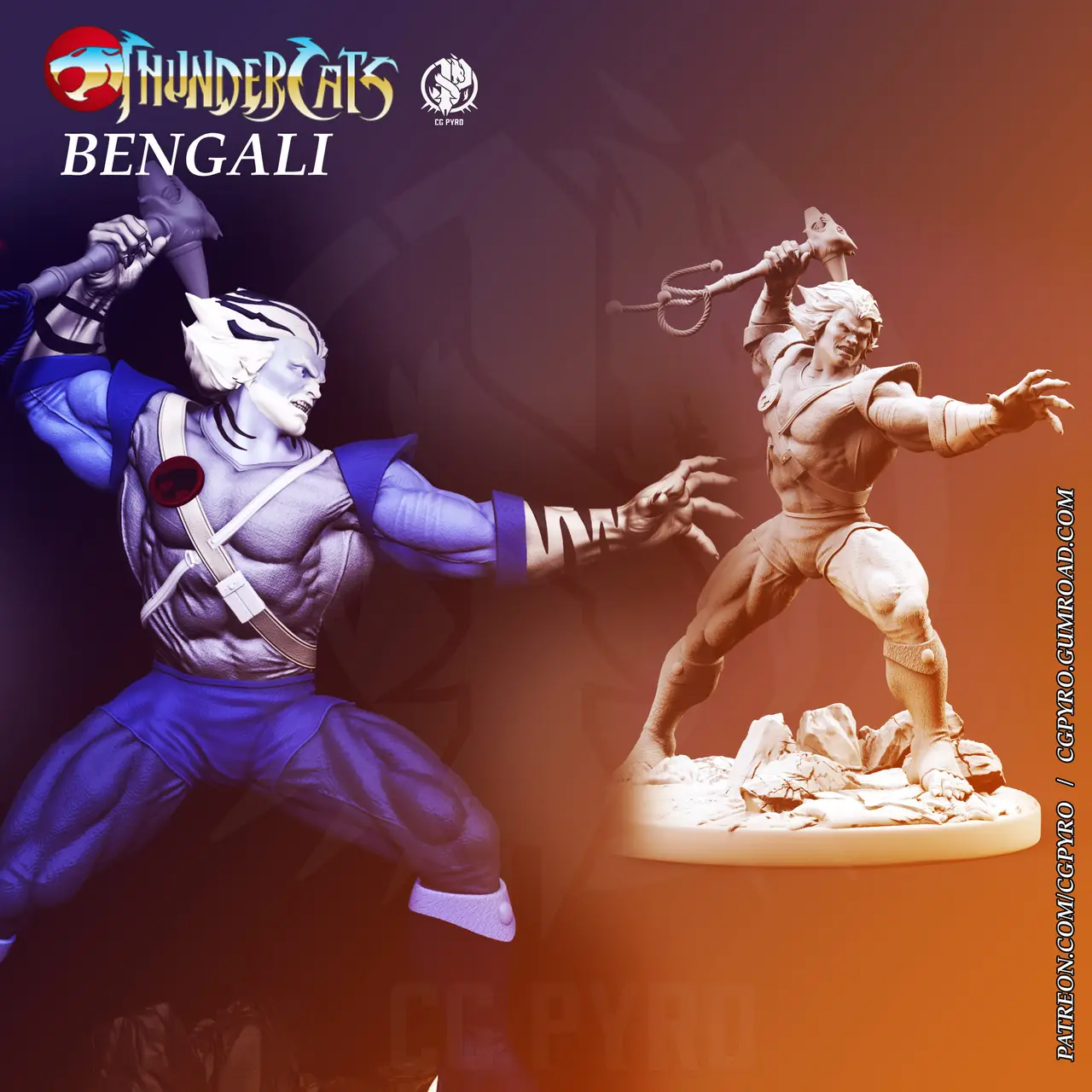 Download Free Bengali Thundercats STL files 3D printing collectibles fanarts by CG Pyro — modelo 3D
