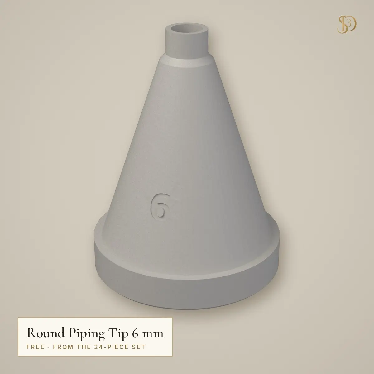 Round Piping Tip 6 mm – Free Plain Nozzle (from the 24-Piece Set) — modelo 3D