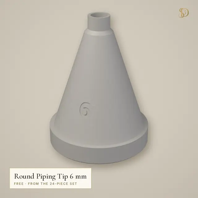 Round Piping Tip 6 mm – Free Plain Nozzle (from the 24-Piece Set) — modelo 3D