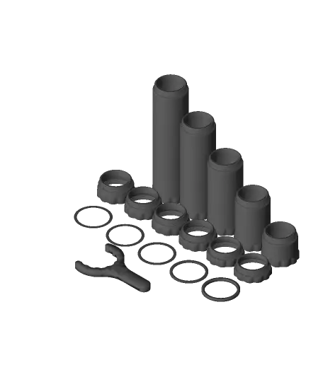 C-Mount Extension Tubes and Spacer Rings — modelo 3D