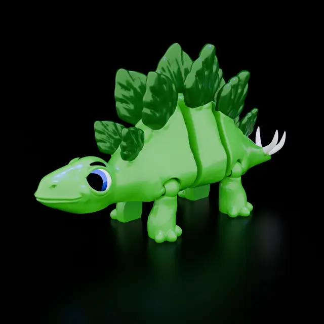 Cute Stegosaurus - Articulated - No Supports - Print in Place — modelo 3D