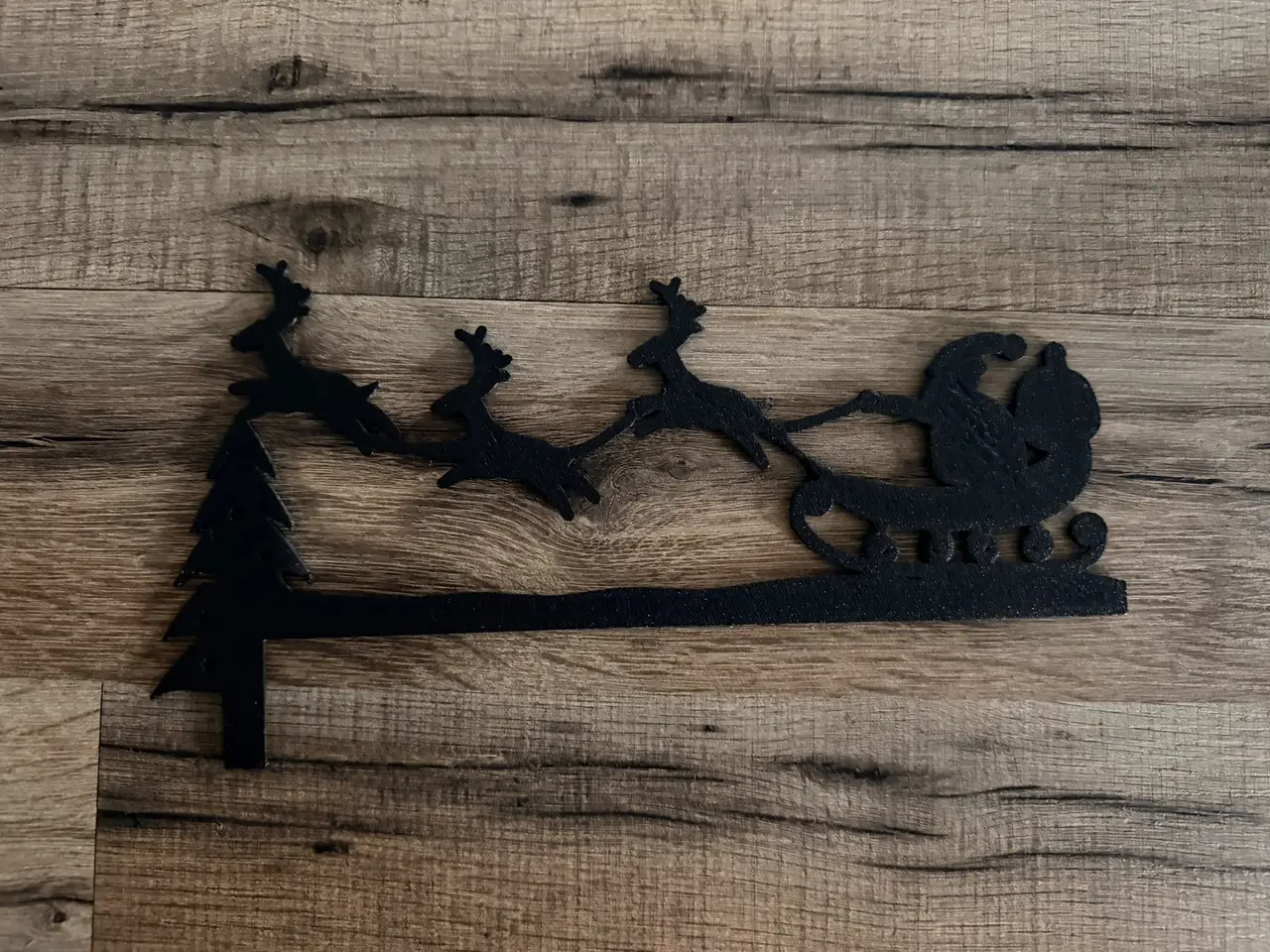 Décoration de dessus de porte Noël – Père Noël, traîneau et rennes – Wallart — modelo 3D