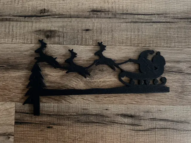 Décoration de dessus de porte Noël – Père Noël, traîneau et rennes – Wallart — modelo 3D