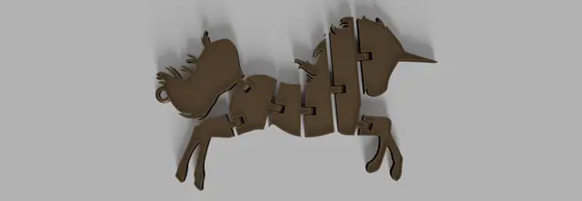 Flexi Unicorn keychain — modelo 3D