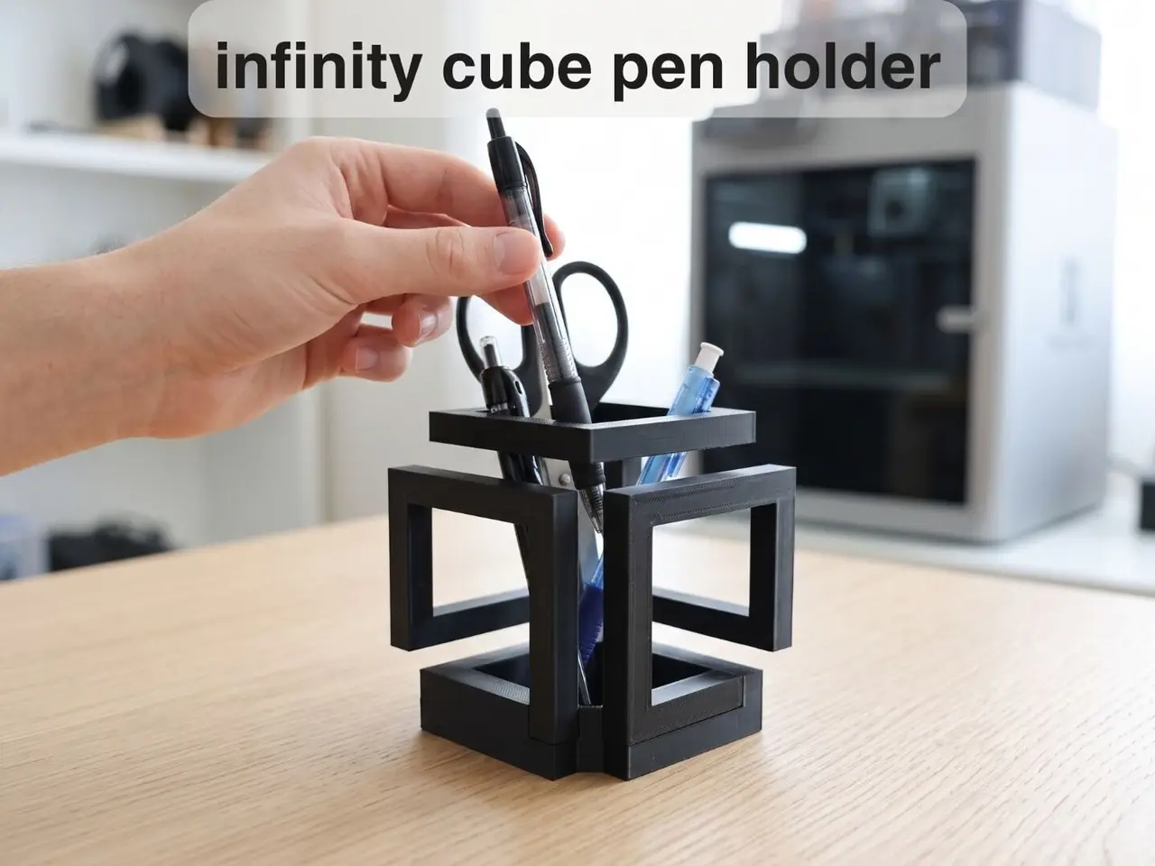 Infinity Cube/Impossible Cube Pen Holder [no supports/no glue] — modelo 3D