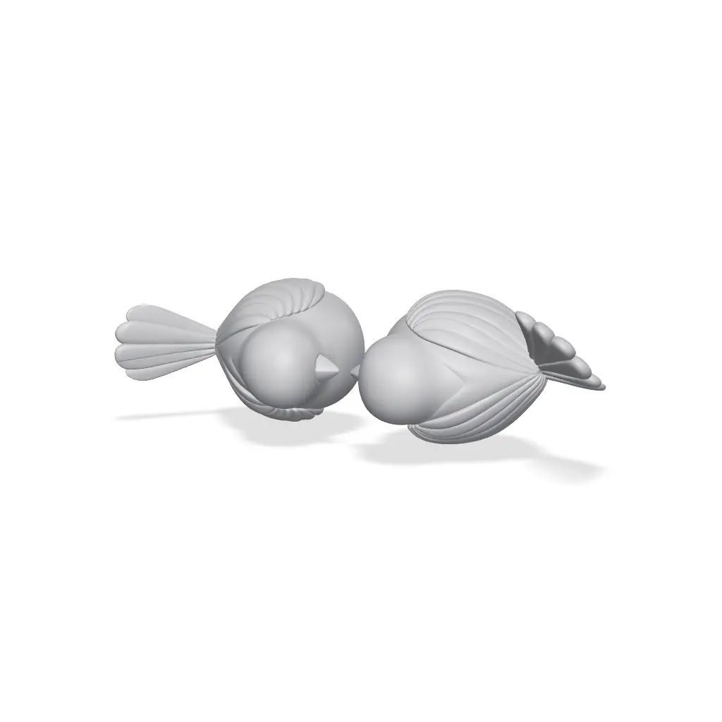 Minimalist Bird Figurines Pair - Modern Decor — modelo 3D