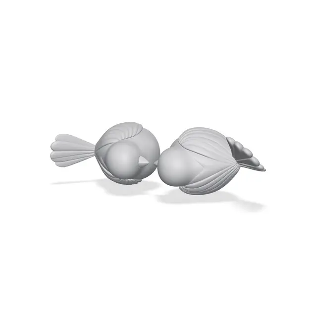 Minimalist Bird Figurines Pair - Modern Decor — modelo 3D