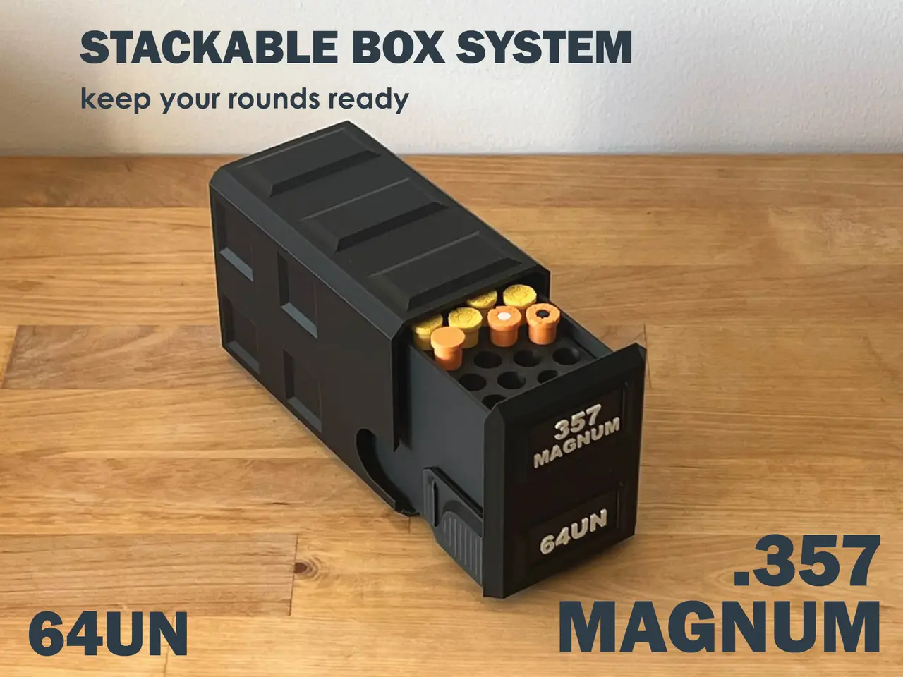 Stackable Ammo Box Single Tall .357 Magnum — modelo 3D