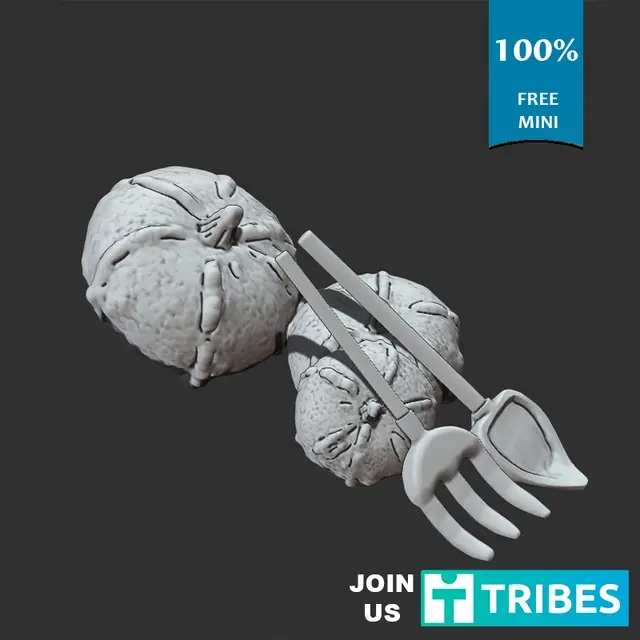 Pumpkins and garden tools — modelo 3D