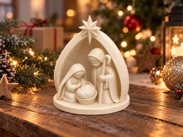 Weihnachtskrippe mit Stern — modelo 3D