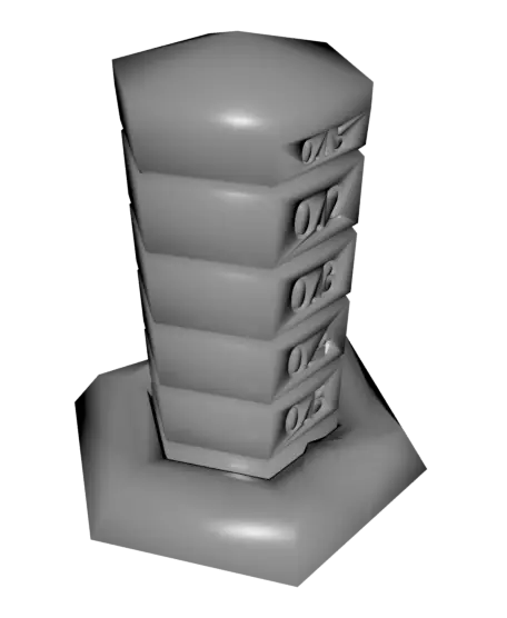 Crystal Clearance Tower & Tolerance Card — modelo 3D