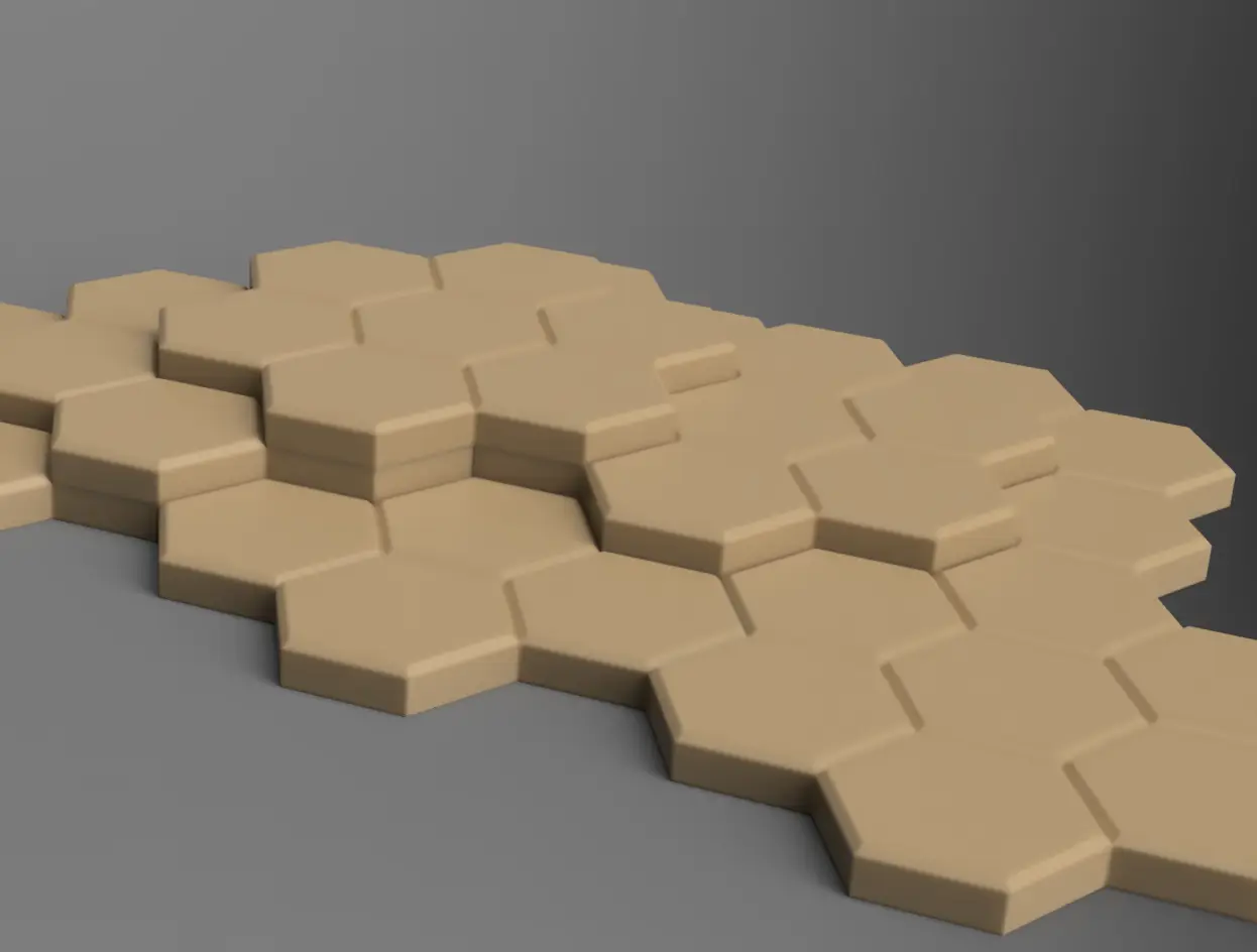 Hex Tiles — modelo 3D