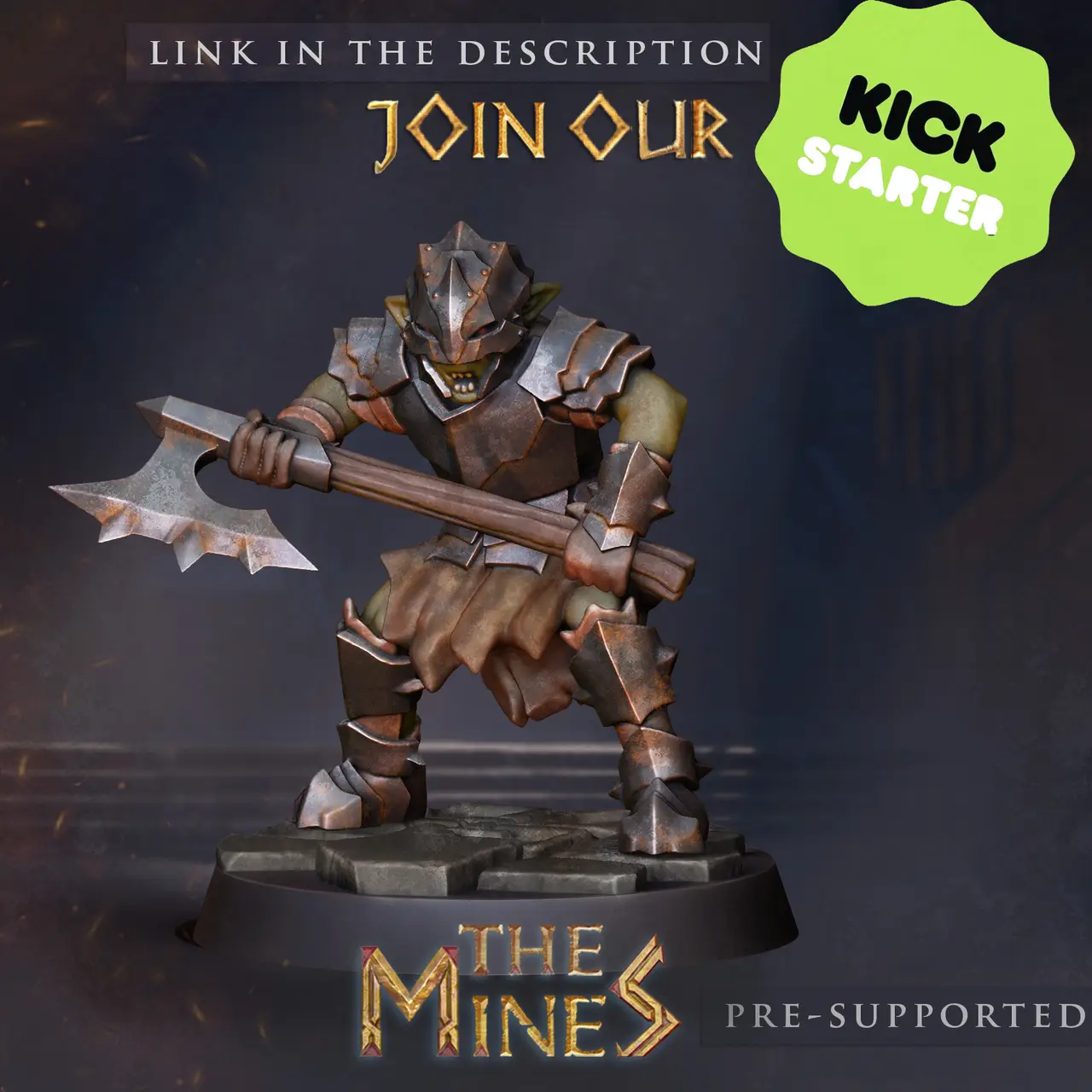 Goblin with large axe Tabletop miniature — modelo 3D