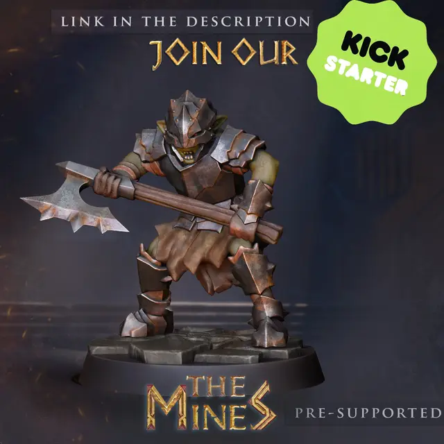 Goblin with large axe Tabletop miniature — modelo 3D