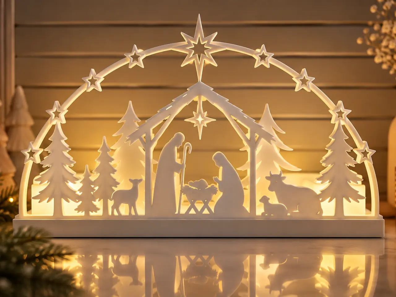 Krippe Bogen beleuchtet/Nativity Arch Light — modelo 3D