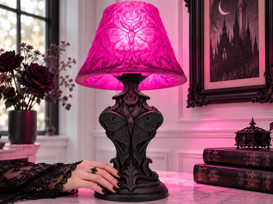 Goth Moon Moth Table Lamp LED Kit-001 — modelo 3D