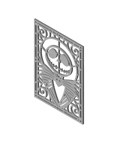 Jack Skellington Stained Glass Style (2D Geometric Wall Art) — modelo 3D