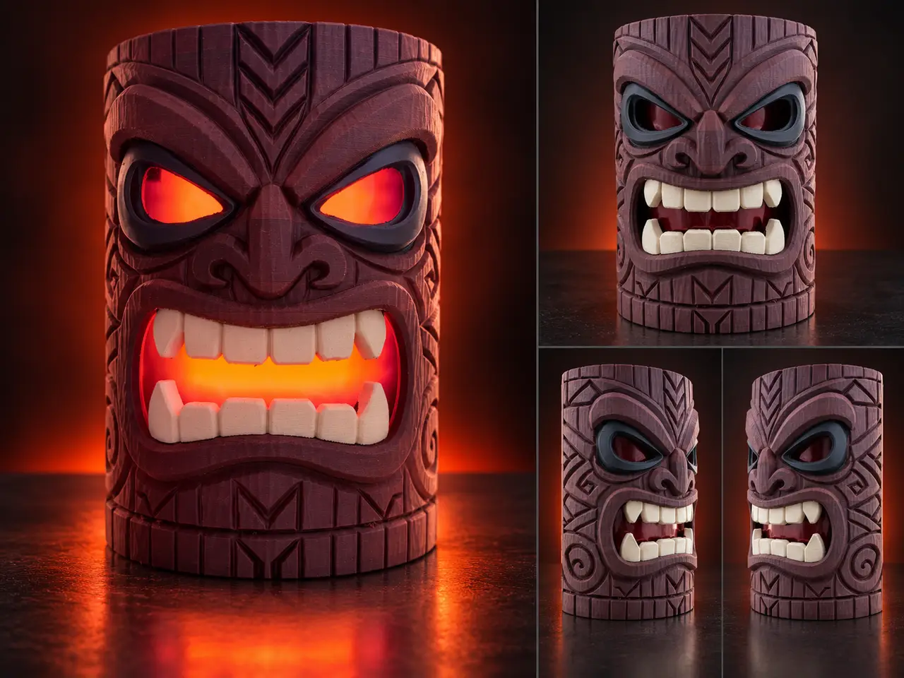 Cinder – Woodgrain Tiki Wall Light / Planter — modelo 3D