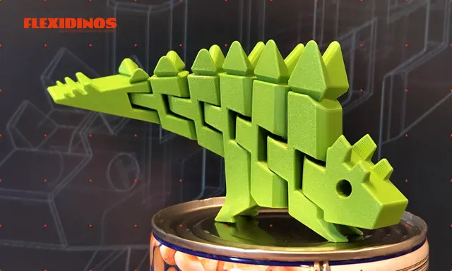 FlexiDinos Günther the flexi Stegosaurus print in place articulated dinosaur — modelo 3D