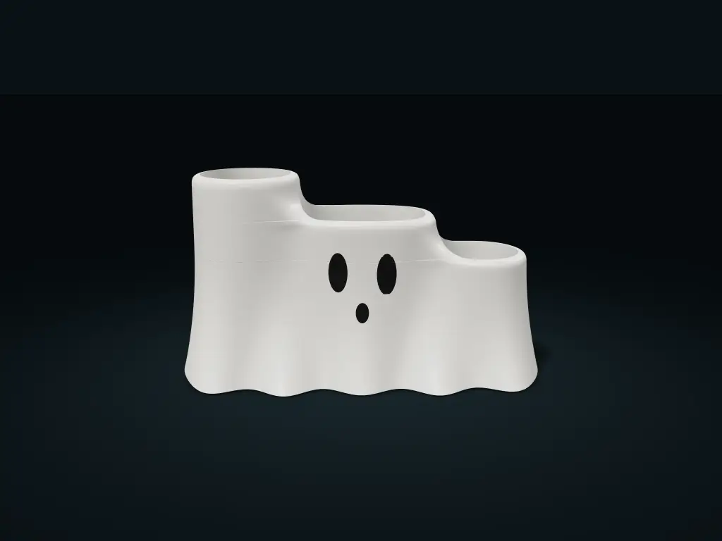 Draped Ghost Pen Organizer with Three Stepped Pockets — modelo 3D