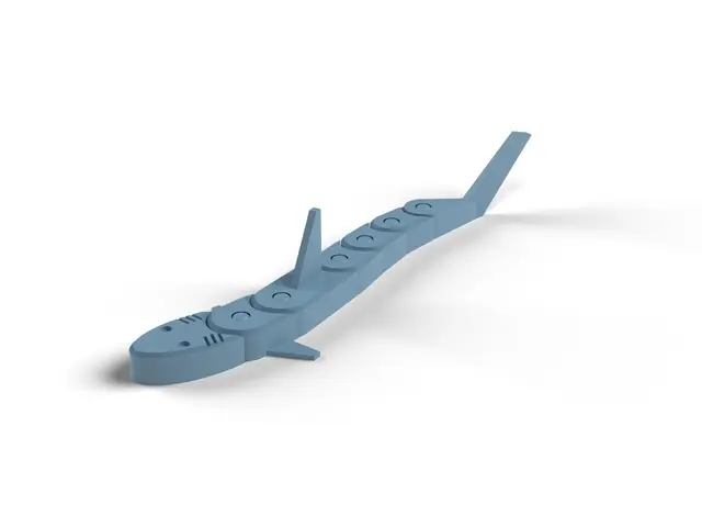 Flexi Shark - Print-in-Place Articulated Shark with Dorsal Fin and Tail, No Supports (OpenSCAD) — modelo 3D