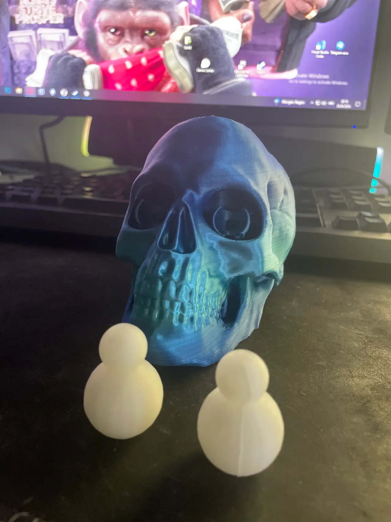 Skull Pen Holder ( Articulated Eyes ) — modelo 3D