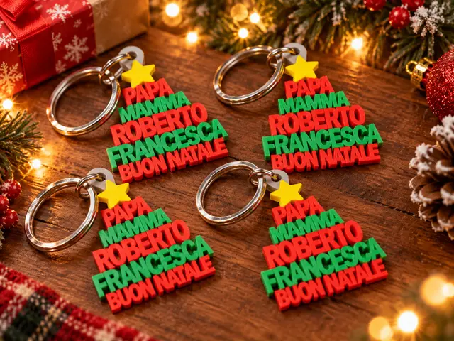 Portachiavi Natale con Nomi a Incastro No AMS — modelo 3D
