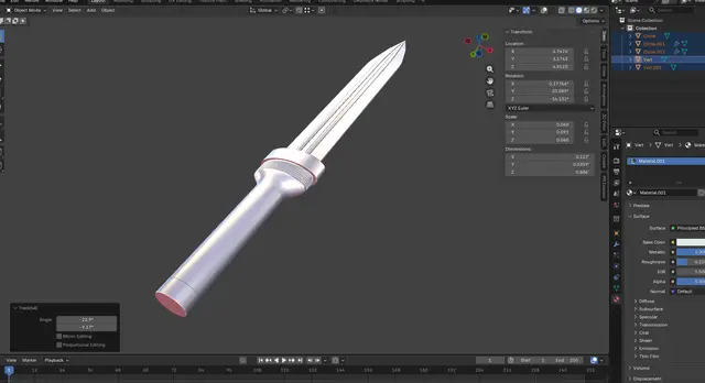 Modular Tactical Dagger STL 5-Part — modelo 3D