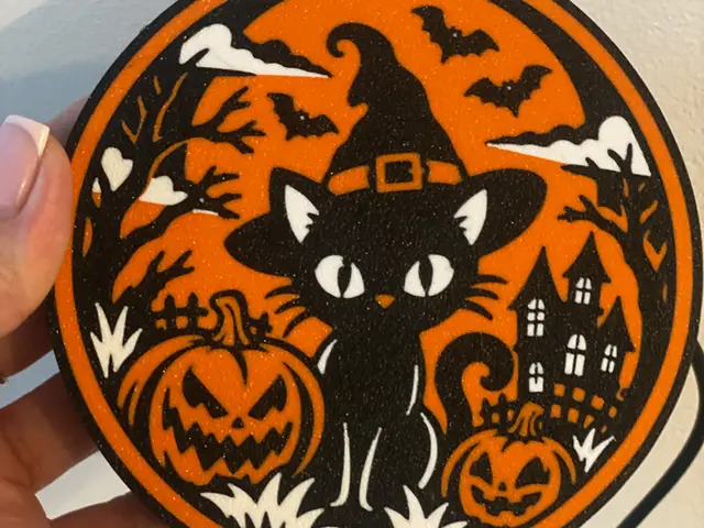 Halloween Witch Cat LED Lightbox | 3 Colours — modelo 3D