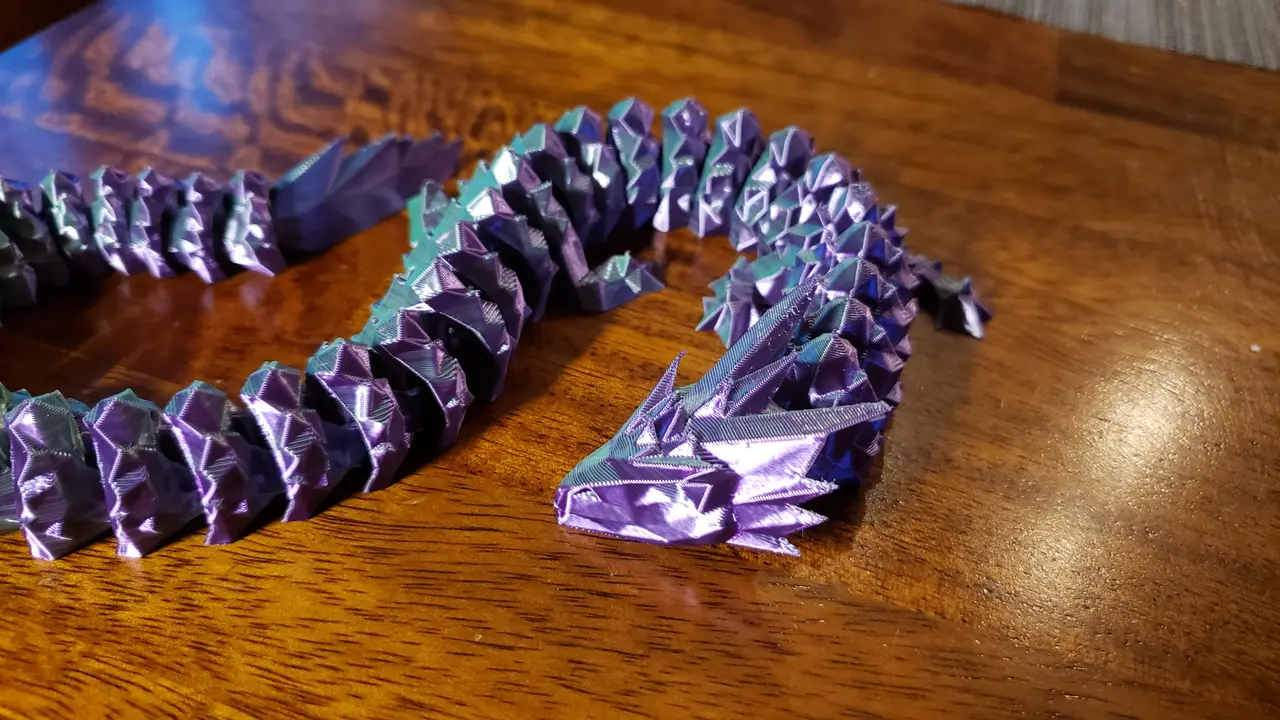 Articulated Crystal Night Dragon v1.3 (low poly remix) — modelo 3D