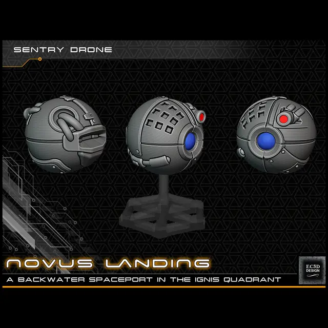 Sci-fi Sentry Ball Drone [Support-free] — modelo 3D