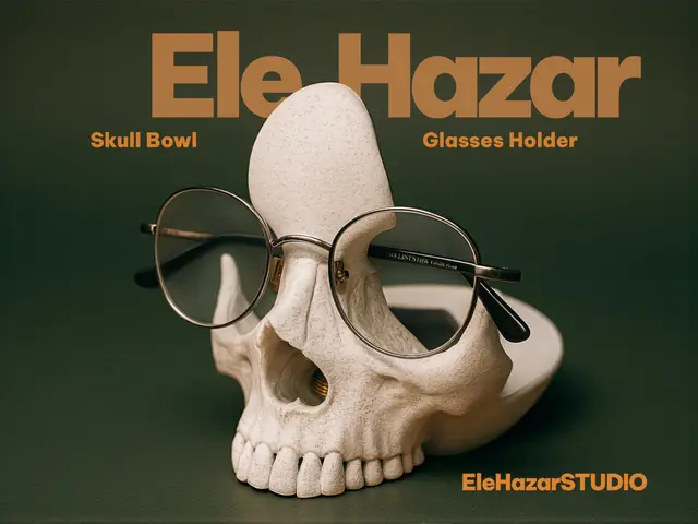 Glasses Holder Skull Bowl - Glasses and Keys Stand — modelo 3D