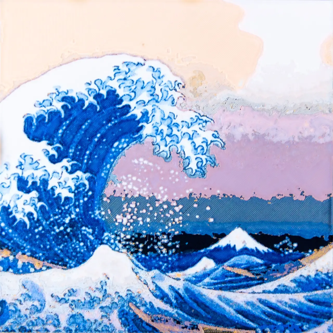 The Great Wave off Kanagawa - Filament Painting — modelo 3D