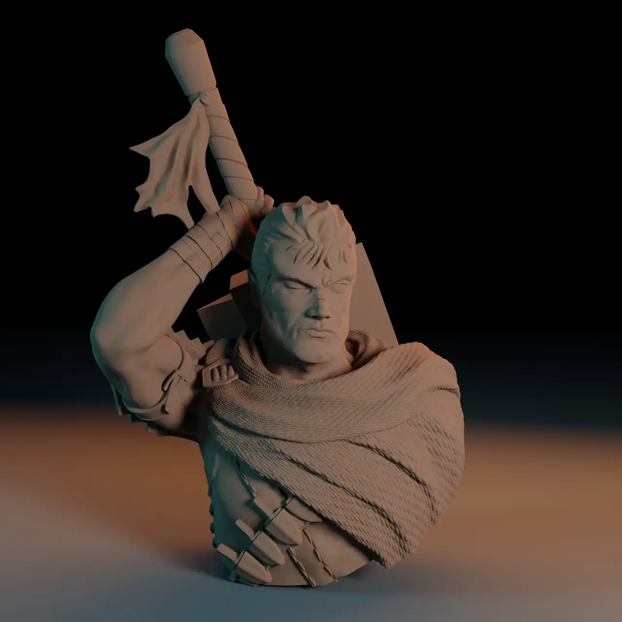 Guts, the Black swordsman / Berserk / bust — modelo 3D