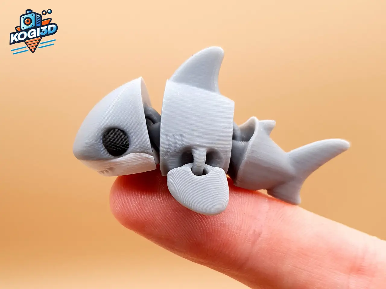 Cute Mini Articulated Shark — modelo 3D