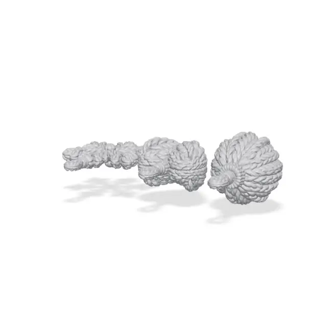 Knitted Christmas Ornament Trio - Snowflake Heart — modelo 3D