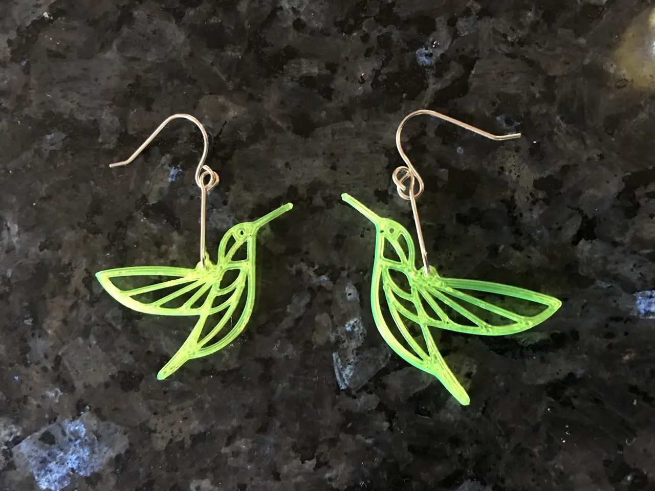 Hummingbird Earrings — modelo 3D
