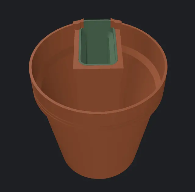Terracotta Post Topper: a clay-style planter that sits on a hollow railing post — modelo 3D