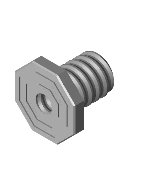 18 mm Mid Thread, Flat Head, Small Thread Hole, Bolt — modelo 3D