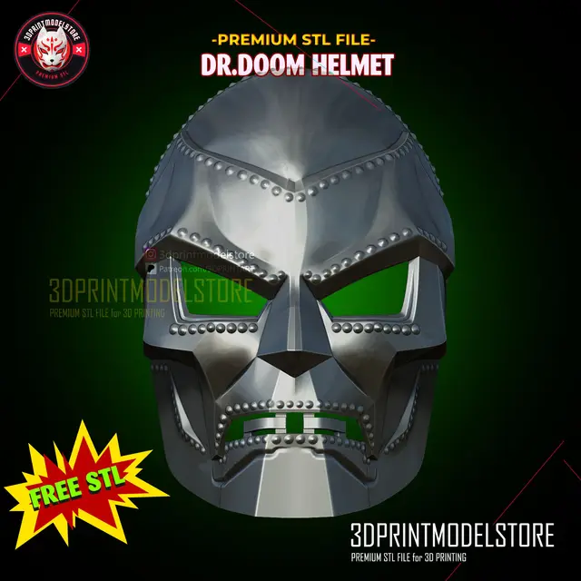 Dr Doom Mask FREE STL - Marvel Doctor Doom Helmet - Cosplay Props — modelo 3D