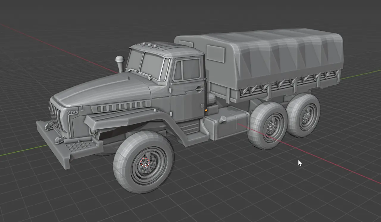 URAL 4320 with tent 1:100 scale — modelo 3D