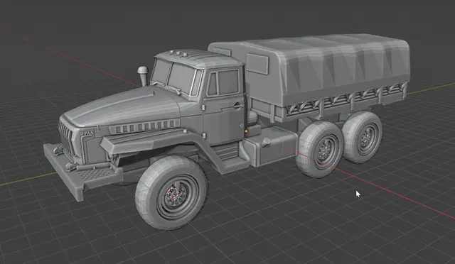 URAL 4320 with tent 1:100 scale — modelo 3D