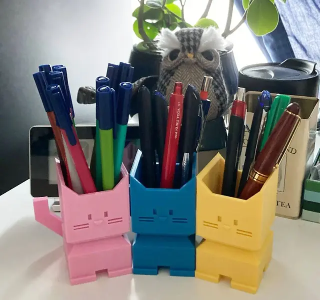Cali Cat Pencil Holder / Desk Organizer — modelo 3D