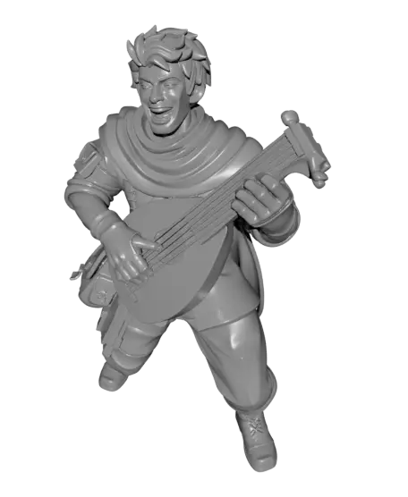 FREE NPC Bard Fantasy Miniatures 32mm STL for TTRPG — modelo 3D