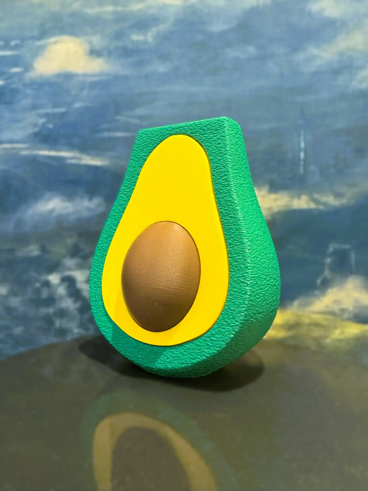 🥑 Cute Avocado Pen Holder – 3D Printable Desk Organizer — modelo 3D
